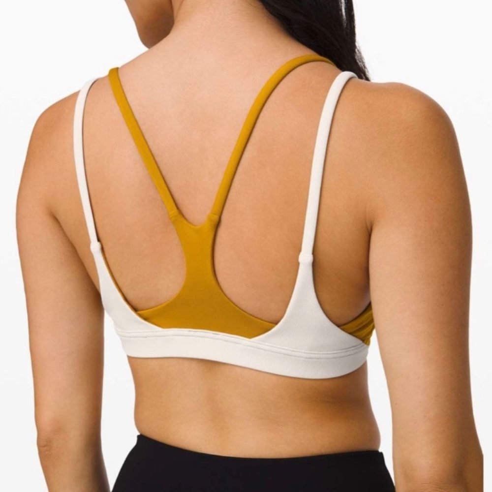 Lululemon New Ambition Sports Bra in Fools Gold Yellow / Light Ivory Size 4 - Picture 5 of 9